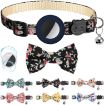 Anti-Lost Orange Pet Collar with Bell & Bow for AirTag Tracking - 2