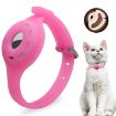 Pet Luminous Collar Locator Cover for Airtag, Size M, Pink - 1