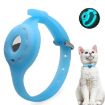 Luminous Blue Pet Collar Cover for Airtag Locator, Size L - 1