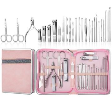 26 PCS Stainless Steel Nail Clipper & Eyebrow Trimmer Set - Silver - 1
