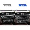 BMW X1 F48/X2 F39 LHD Radio & AC Panel Sticker Set (3pcs, Black) - 6