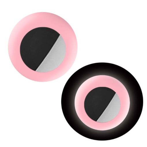 Luminous Pink Silicone Cover for AirTag Pet Locator, Size S - 1
