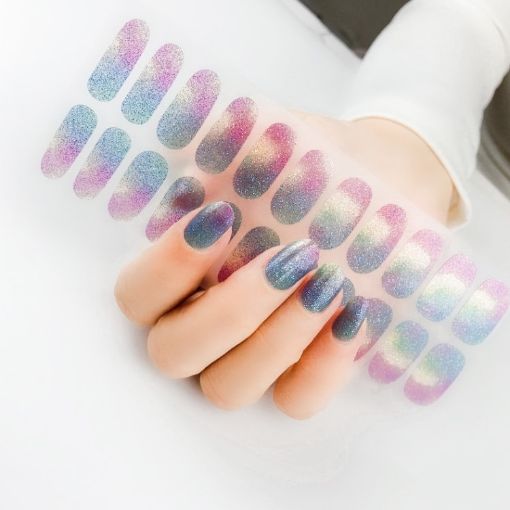Shiny Onion Powder Waterproof Nail Sticker - 22 Fingers (ZX-3023) - 1