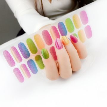 Shiny Onion Powder Waterproof Nail Sticker - 22 Fingers (ZX-3026) - 1
