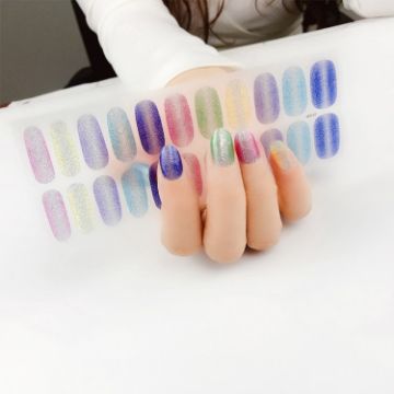 Shiny Onion Powder Waterproof Nail Sticker - 22 Fingers (ZX-3029) - 1