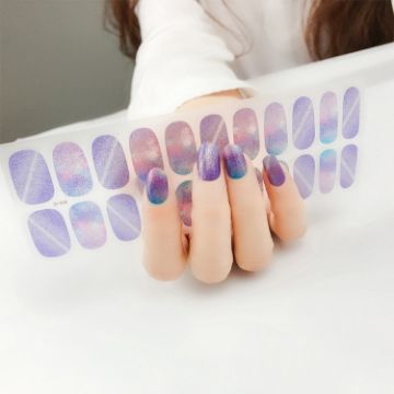 Shiny Onion Powder Waterproof Nail Sticker - 22 Fingers (ZX-3038) - 1