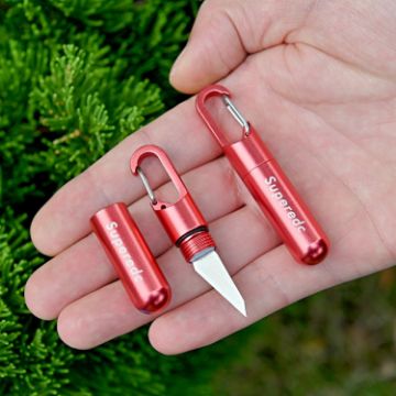 Portable Keychain Pendant Small Knife - Aluminum Alloy Red Cutter - 1