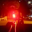 Rechargeable LED Bicycle Warning Tail Light - Red & Blue Strip - 6