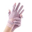 UV Resistant Ice Silk Cycling & Driving Gloves - Purple Pink, 1 Pair - 1