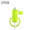 Soft Washable Silicone Case for Apple Type-C Cable, 3 PCS - Mustard Green - 1