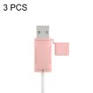 Soft Washable Silicone USB Cable Case 3 PCS for Apple - Pink - 1