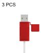 3 PCS Red Silicone Case for Apple USB Data Cable - Soft & Washable - 1