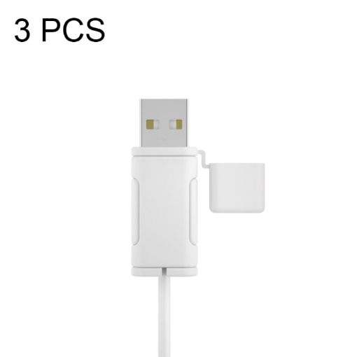 Soft Washable Silicone USB Cable Case 3 PCS for Apple - White - 1