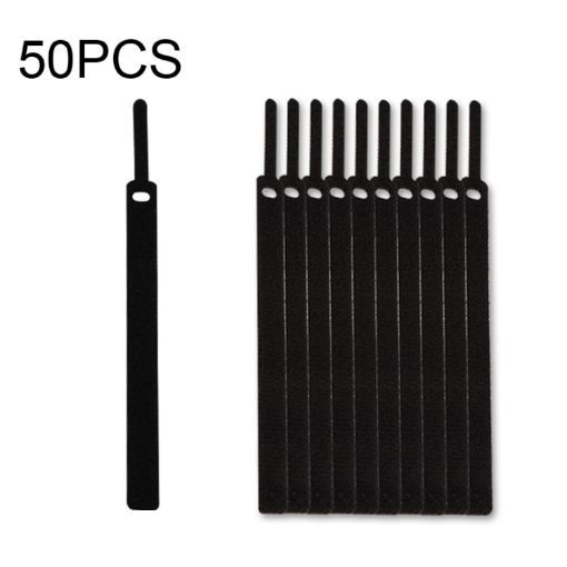 50 PCS Needle Shape Self-adhesive Cable Organizer Bundles Black 10x130mm - 1