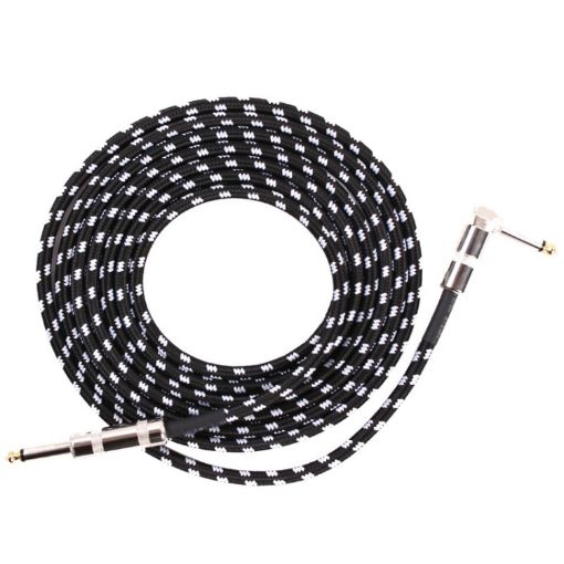 Guitar Connection Wire 1m Black White - Noise Reduction Elbow Audio - 1