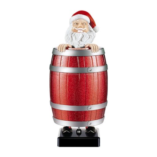 Santa Claus Wooden Barrels Automatic Ejection Cigarette Cases Toy - 1