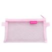 Hechooses D033 Transparent Mesh Exam Pen Bag, Square Style, Pink - 1