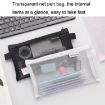 Hechooses D033 Transparent Mesh Exam Pen Bag, Square Style, Pink - 5
