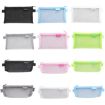 Transparent Mesh Exam Pen Bag - Hechooses D033, Square Style, Green - 2