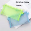 Transparent Mesh Exam Pen Bag - Triangle Style, Gray | Hechooses D033 - 4