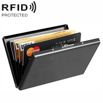 RFID Anti-theft Aluminum Business Card Holder - ZT-1563 (Black) - 1