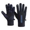 Men's Black Velvet Cycling Gloves - Windproof & Warm, 1 Pair - 1