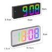 Colorful Fonts LED Alarm Clock - Large Screen 8009D Gray Shell - 2