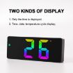 Colorful Fonts LED Alarm Clock - Large Screen 8009D Gray Shell - 4