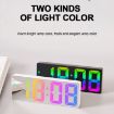 Colorful Fonts LED Alarm Clock - Large Screen 8009D White Shell - 3