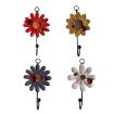 Resin Flower Wall Coat Hooks - White Home Decor Hangings - 2