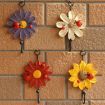 Resin Flower Wall Coat Hooks - White Home Decor Hangings - 4