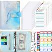A6 Water Blue Leather Loose-leaf Budget Book Notepad Handbook - 1