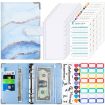A6 Leather Loose-leaf Budget Book Notepad - Watercolor Blue - 1