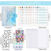A6 Leather Loose-leaf Budget Book Notepad - Watercolor Blue - 2
