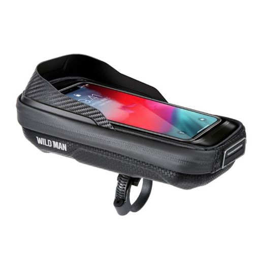 WILD MAN E16 EVA Hard Shell Handlebar Bag with Touch Screen - Black - 1