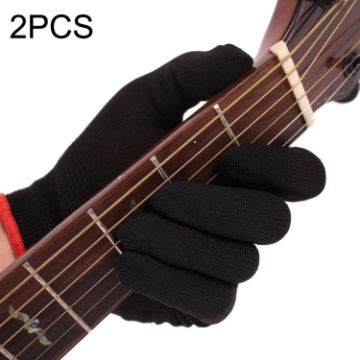 2PCS Beginner Nylon Anti-Slip Left Hand Guitar Gloves, Size Medium - 1