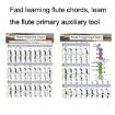 Large Coated Paper Flute Chord Fingering Practice Chart Staff - 5