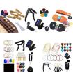 12 PCS Folk Wood Bass Guitar Tuning Clip Tuner Instrument Set - 2