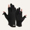Men's Black Touch Screen Velvet Riding Gloves - One Size, Keep Warm - 1