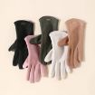 Men's Black Touch Screen Velvet Riding Gloves - One Size, Keep Warm - 2
