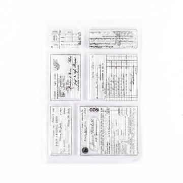 Vintage Botanical Arrangement Silicone Stamps - 5 PCS Clear Handbook - 1