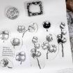 Vintage Botanical Arrangement Silicone Stamps - 5 PCS Clear Handbook - 4