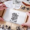 Vintage Botanical Arrangement Silicone Stamps - 5 PCS Clear Handbook - 5