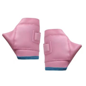 Adjustable Temp Rechargeable Electric Heating Gloves, Half Finger, L, Pink - 1
