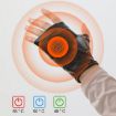 Adjustable Temp Rechargeable Electric Heating Gloves, Half Finger, L, Pink - 4