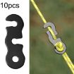 10pcs Black Aluminum Alloy S-shaped Umbrella Rope Buckle for Outdoors - 1