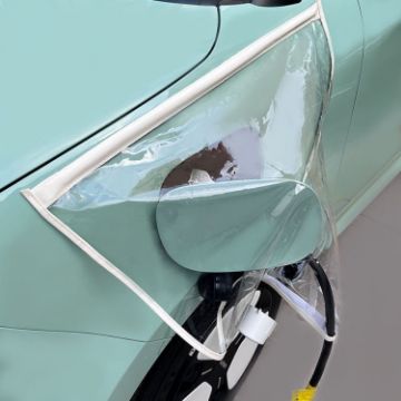 Magnetic Transparent Rain Cover for EV Charging Port - White - 1