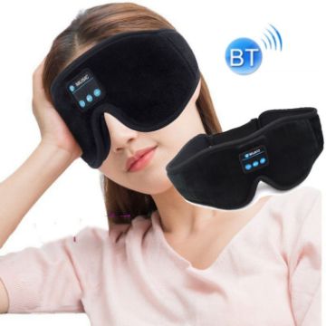 Bluetooth 5.0 Sleep Eye Mask - 3D Wireless Music Headphones (Black) - 1