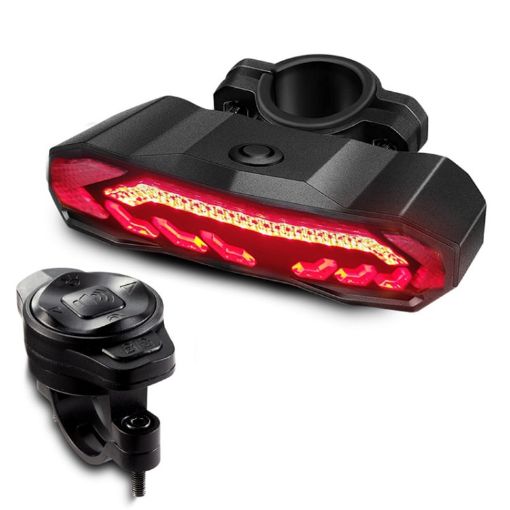SF31 Bicycle Smart Brake Taillight USB LED Alerter for Night Riding (Black) - 1
