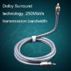 EMK YL/B 2m Transparent Gray Optical Fiber Audio Cable Square to Square - 6